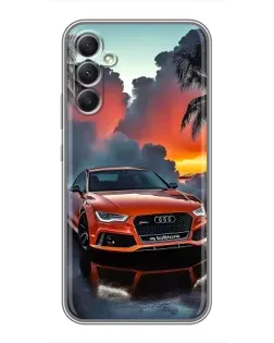 Чехол для Samsung Galaxy A34 с картинкой «Audi — закат»