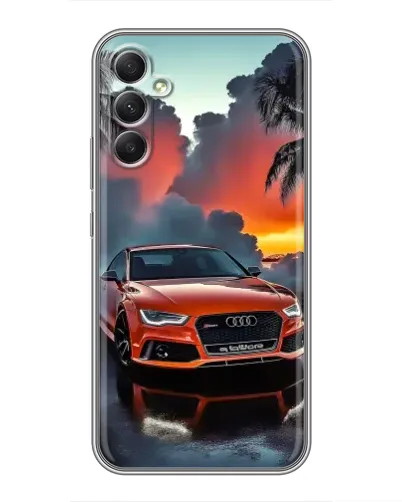 Чехол для Samsung Galaxy A34 с картинкой «Audi — закат»