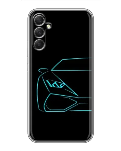 Чехол для Samsung Galaxy A34 с картинкой «Голубой силуэт Lamborghini» Чехол для Samsung Galaxy A34 с картинкой «Голубой силуэт Lamborghini»