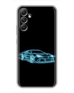 Чехол для Samsung Galaxy A34 с картинкой «Неоновый контур Lamborghini»
