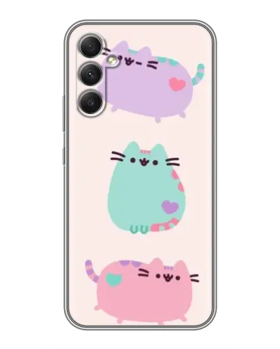 Чехол для Samsung Galaxy A34 с картинкой «Pusheen трио»
