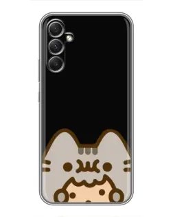 Чехол для Samsung Galaxy A34 с картинкой «Пушин на черном»