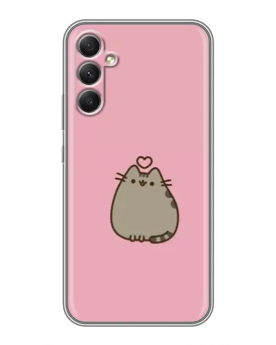 Чехол для Samsung Galaxy A34 с картинкой «Pusheen сердце»