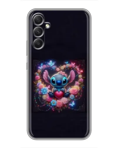 Чехол для Samsung Galaxy A34 с картинкой «Stitch в цветах» Чехол для Samsung Galaxy A34 с картинкой «Stitch в цветах»