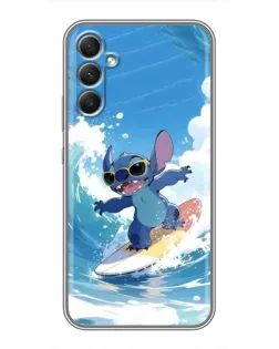 Чехол для Samsung Galaxy A34 с картинкой «Стич на волне»