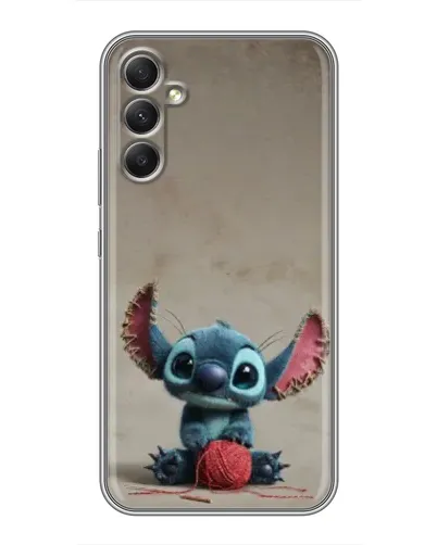 Чехол для Samsung Galaxy A34 с картинкой «Стич на коричневом фоне» Чехол для Samsung Galaxy A34 с картинкой «Стич на коричневом фоне»