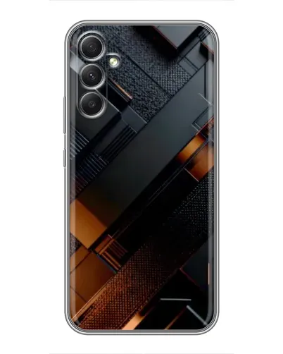 Чехол для Samsung Galaxy A34 с картинкой «Черные геометрические блоки»