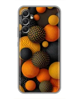 Чехол для Samsung Galaxy A34 с картинкой «Объемные оранжевые сферы»