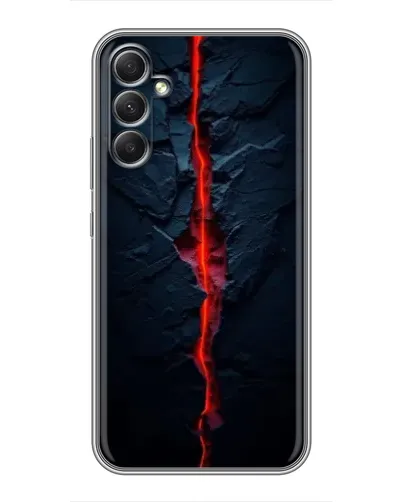 Чехол для Samsung Galaxy A34 с картинкой «Kрасная лавовая трещина»