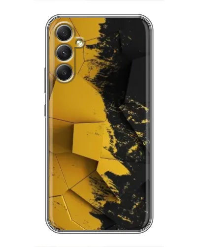 Чехол для Samsung Galaxy A34 с картинкой «Золотые осколки геометрии»