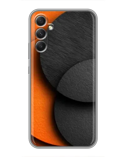Чехол для Samsung Galaxy A34 с картинкой «Геометрия оранжевых кругов»