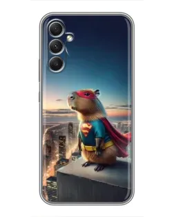 Чехол для Samsung Galaxy A34 с картинкой «Капи-мен супергерой»