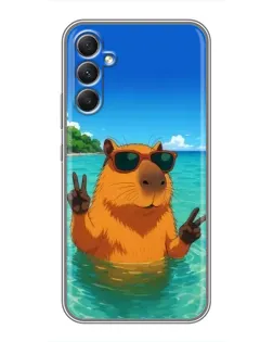 Чехол для Samsung Galaxy A34 с картинкой «Морская капибара»