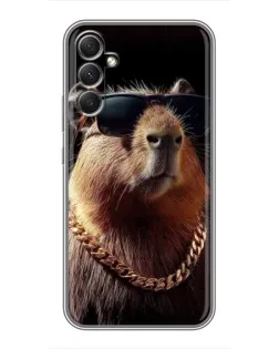 Чехол для Samsung Galaxy A34 с картинкой «Капибара золотая цепь»
