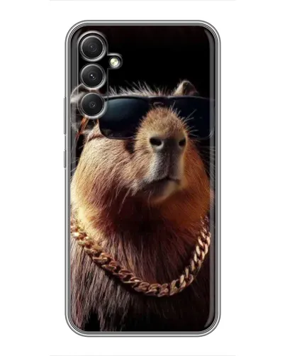 Чехол для Samsung Galaxy A34 с картинкой «Капибара золотая цепь»