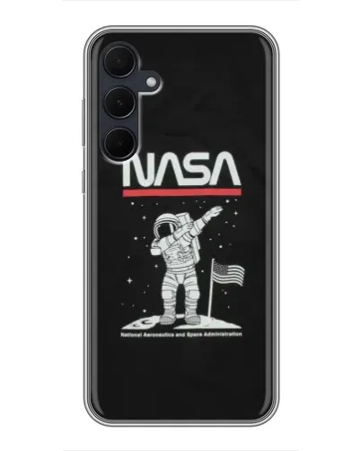 Чехол для Samsung Galaxy A35 (5G) с картинкой «NASA — шагаем по Луне» Чехол для Samsung Galaxy A35 (5G) с картинкой «NASA — шагаем по Луне»