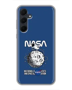 Чехол для Samsung Galaxy A35 (5G) с картинкой «NASA — лунная миссия»