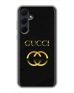 Чехол для Samsung Galaxy A35 (5G) с картинкой «Золотой логотип Gucci»