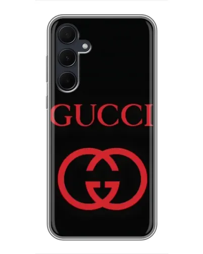 Чехол для Samsung Galaxy A35 (5G) с картинкой «Gucci — красный логотип»