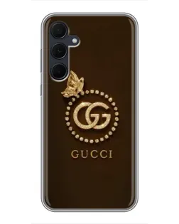 Чехол для Samsung Galaxy A35 (5G) с картинкой «Gucci — золотая бабочка»