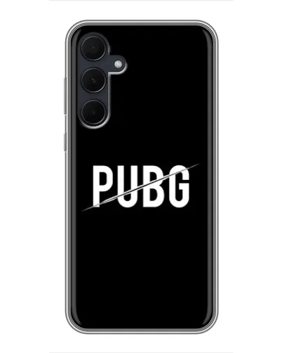 Чехол для Samsung Galaxy A35 (5G) с картинкой «PUBG — белый логотип»