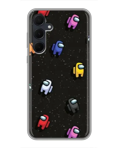 Чехол для Samsung Galaxy A35 (5G) с картинкой «Космический паттерн Among Us»