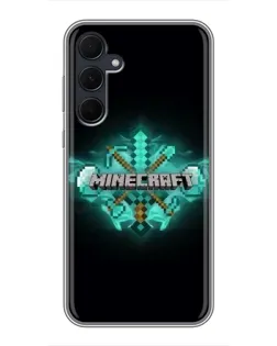 Чехол для Samsung Galaxy A35 (5G) с картинкой «Minecraft Diamond лого»