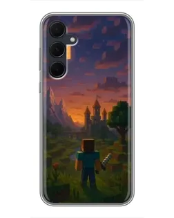 Чехол для Samsung Galaxy A35 (5G) с картинкой «Стив у башни»