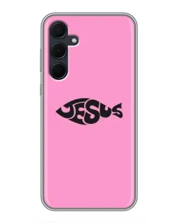 Чехол для Samsung Galaxy A35 (5G) с картинкой «Розовый символ  Jesus»