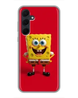 Чехол для Samsung Galaxy A35 (5G) с картинкой «Спанч Боб на красном»