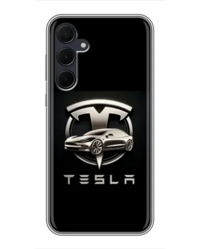 Чехол для Samsung Galaxy A35 (5G) с картинкой «Tesla — серебристое авто» Чехол для Samsung Galaxy A35 (5G) с картинкой «Tesla — серебристое авто»