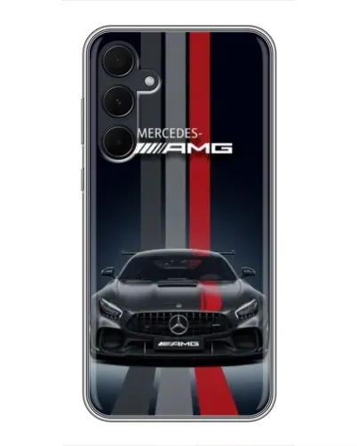 Чехол для Samsung Galaxy A35 (5G) с картинкой «Mercedes — белый карбон»