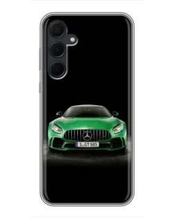Чехол для Samsung Galaxy A35 (5G) с картинкой «Mercedes — неоновый лого»