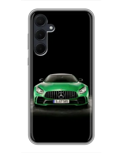 Чехол для Samsung Galaxy A35 (5G) с картинкой «Mercedes — неоновый лого»