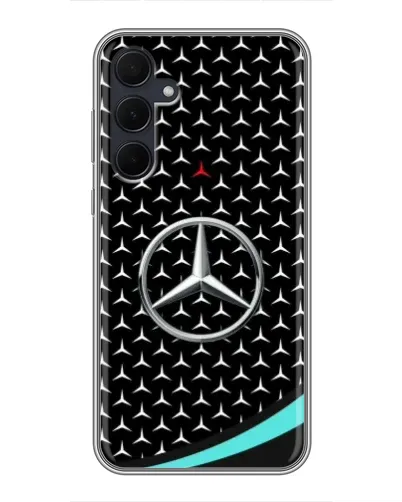 Чехол для Samsung Galaxy A35 (5G) с картинкой «Mercedes — бирюзовый акцент»