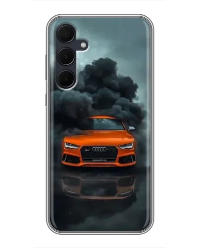 Чехол для Samsung Galaxy A35 (5G) с картинкой «Audi в облаках дыма»