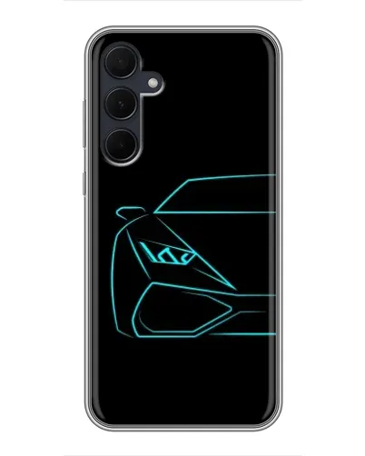 Чехол для Samsung Galaxy A35 (5G) с картинкой «Голубой силуэт Lamborghini» Чехол для Samsung Galaxy A35 (5G) с картинкой «Голубой силуэт Lamborghini»