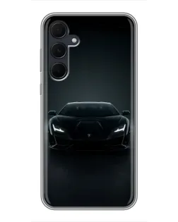 Чехол для Samsung Galaxy A35 (5G) с картинкой «Черный Lamborghini Aventador»