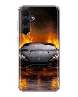 Чехол для Samsung Galaxy A35 (5G) с картинкой «Lamborghini в огне»