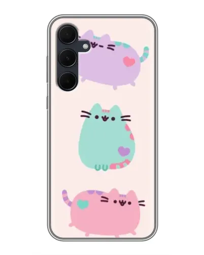 Чехол для Samsung Galaxy A35 (5G) с картинкой «Pusheen трио»