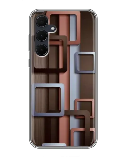 Чехол для Samsung Galaxy A35 (5G) с картинкой «Коричневые объемные квадраты» Чехол для Samsung Galaxy A35 (5G) с картинкой «Коричневые объемные квадраты»