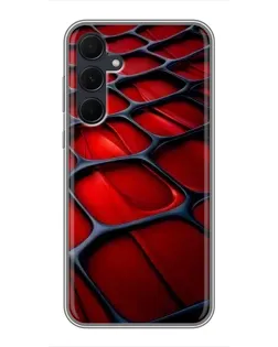 Чехол для Samsung Galaxy A35 (5G) с картинкой «Красная глянцевая сетка»