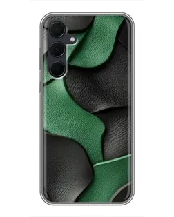 Чехол для Samsung Galaxy A35 (5G) с картинкой «Зеленые кожаные волны»