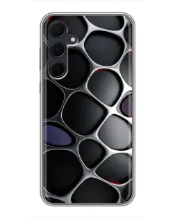 Чехол для Samsung Galaxy A35 (5G) с картинкой «Объемная темная решетка»