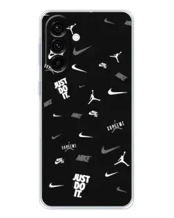 Чохол для Samsung Galaxy A36 5G з картинкою «Nike Black Pattern»