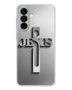 Чехол для Samsung Galaxy A36 5G с картинкой «Металлический крест Jesus»