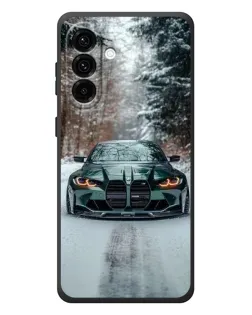 Чехол для Samsung Galaxy A37 с картинкой «BMW в зимнем лесу»