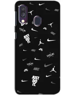Чехол для Samsung Galaxy A40 2019 (A405F) с картинкой «Nike Black Pattern»