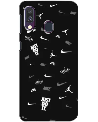 Чехол для Samsung Galaxy A40 2019 (A405F) с картинкой «Nike Black Pattern» Чехол для Samsung Galaxy A40 2019 (A405F) с картинкой «Nike Black Pattern»