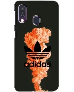 Чехол для Samsung Galaxy A40 2019 (A405F) с картинкой «Оранжевый дым Adidas»
